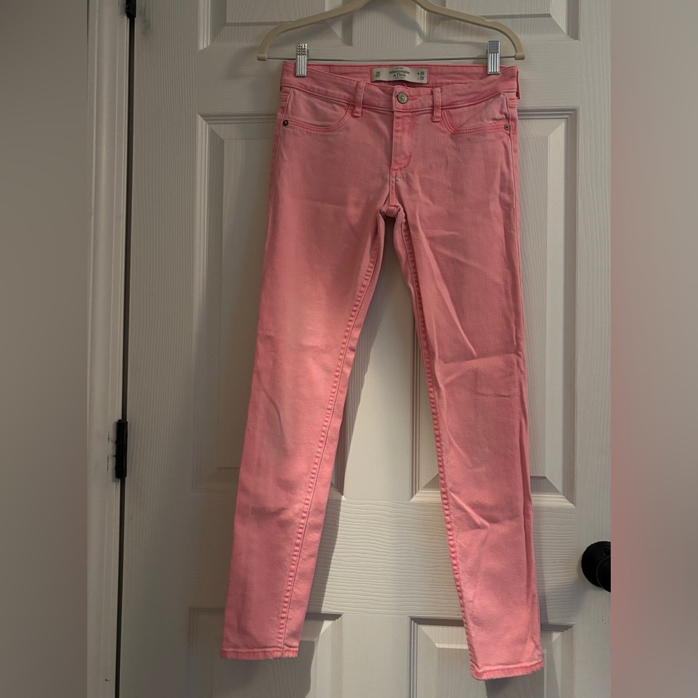 Abercrombie and Fitch neon pink jeans